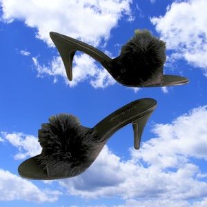 Marabou feather kitten heels Sz. 10